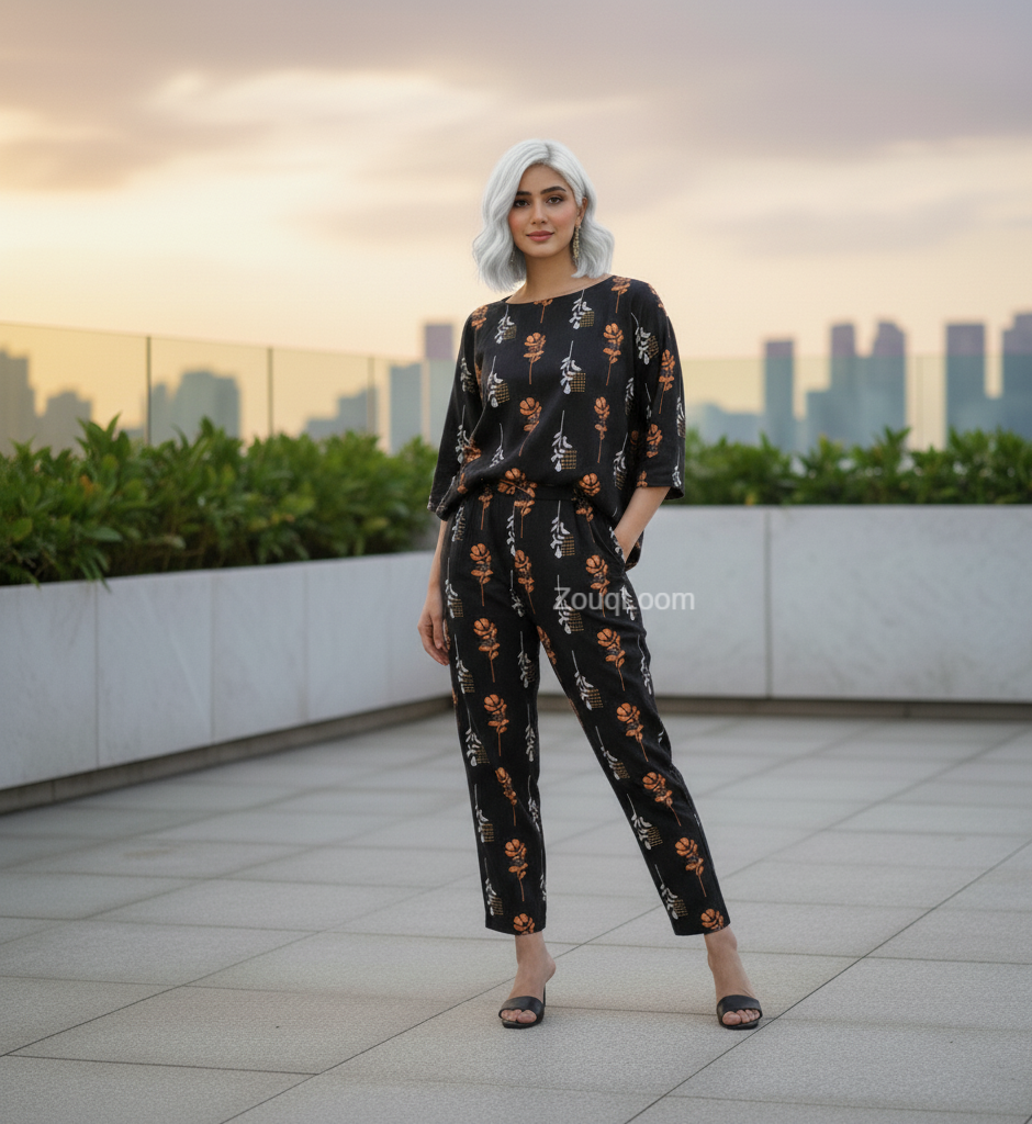 Premium Cotton 2pc All Over Printed ( Polo )