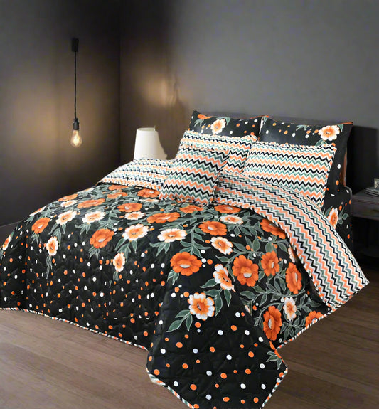 MIDNIGHTBLOOM COMFORTER SET- 7 PCS