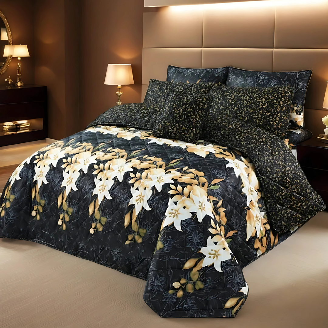 CHARCOALROSE COMFORTER SET- 7 PCS