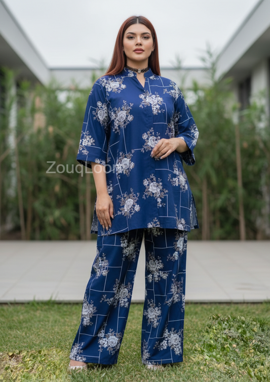 Premium Cotton 2pc All Over Printed ( Polo )