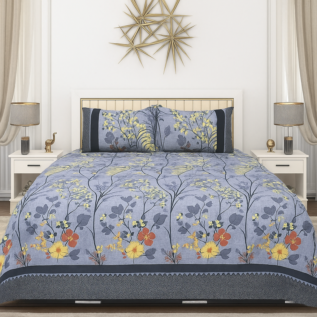 INDIGO BEDSHEET SET - 3 PCS