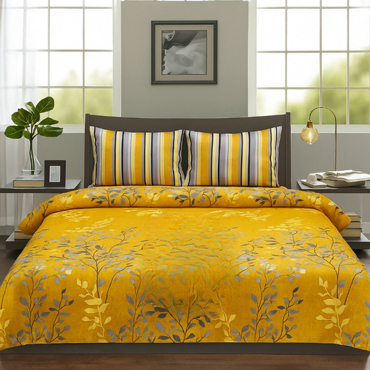 SAFFRON BEDSHEET SET - 3 Pcs