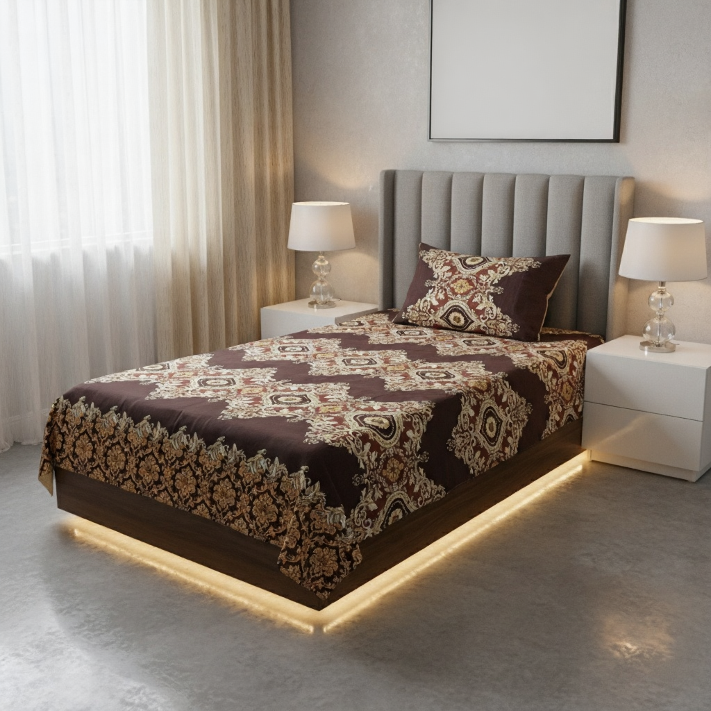 WALNUT SINGLE BEDSHEET SET