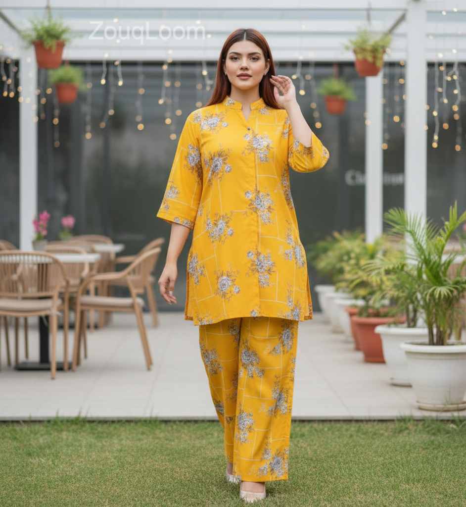 Premium Cotton 2pc All Over Printed ( Polo )