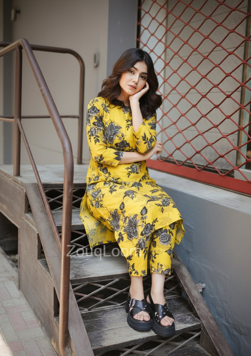 Premium Cotton 2pc All Over Printed ( Polo )