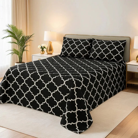 BLACK PENDORA BEDSHEET SET - 3 PCS
