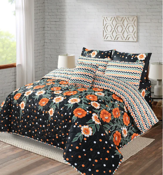 MIDNIGHTBLOOM COMFORTER SET- 7 PCS