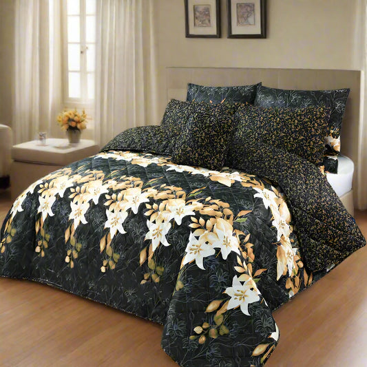 CHARCOALROSE COMFORTER SET- 7 PCS