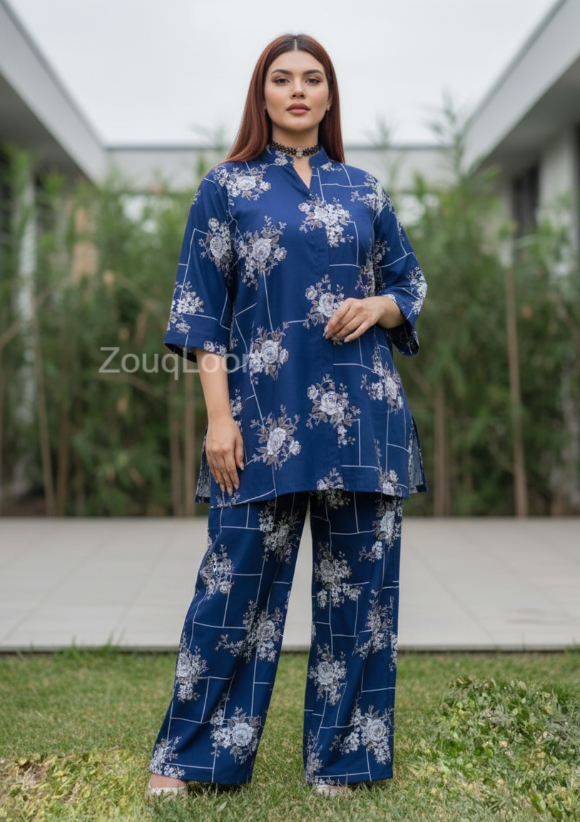 Premium Cotton 2pc All Over Printed ( Polo )