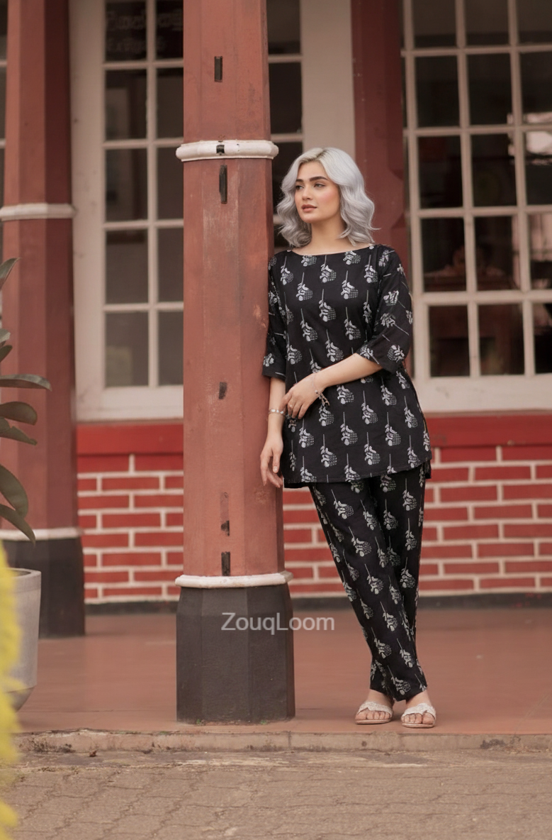 Premium Cotton 2pc All Over Printed ( Polo )