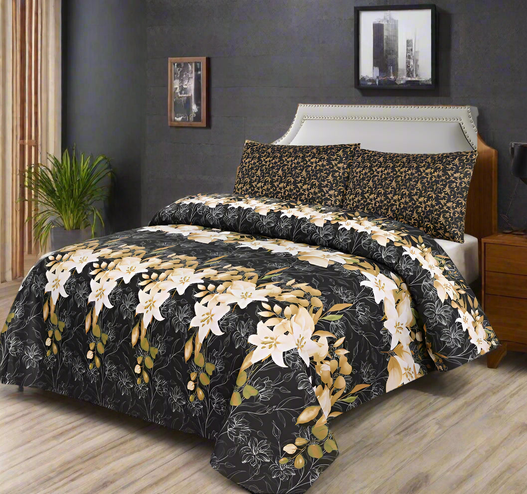 CHARCOALROSE BEDSHEET SET - 3 Pcs