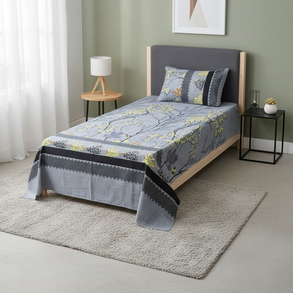 INDIGO SINGLE BEDSHEET SET