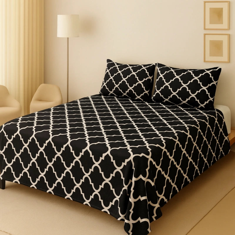 BLACK PENDORA BEDSHEET SET - 3 PCS