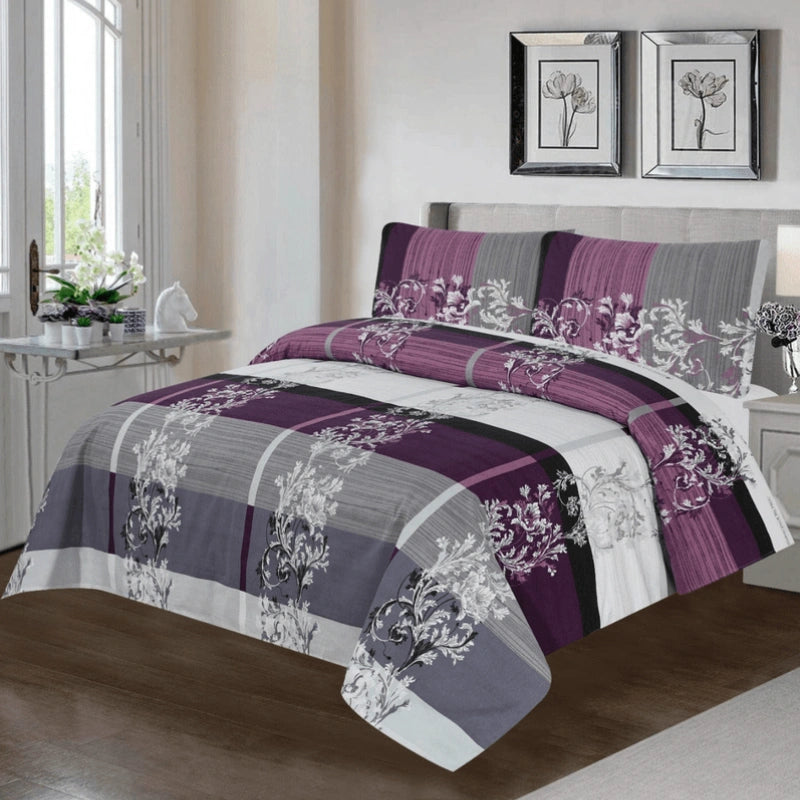 ROYAL VIOLET BEDSHEET SET - 3 Pcs