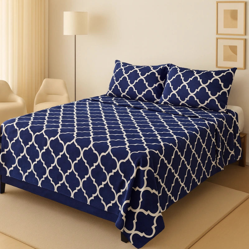 BLUE PENDORA BEDSHEET SET - 3 PCS