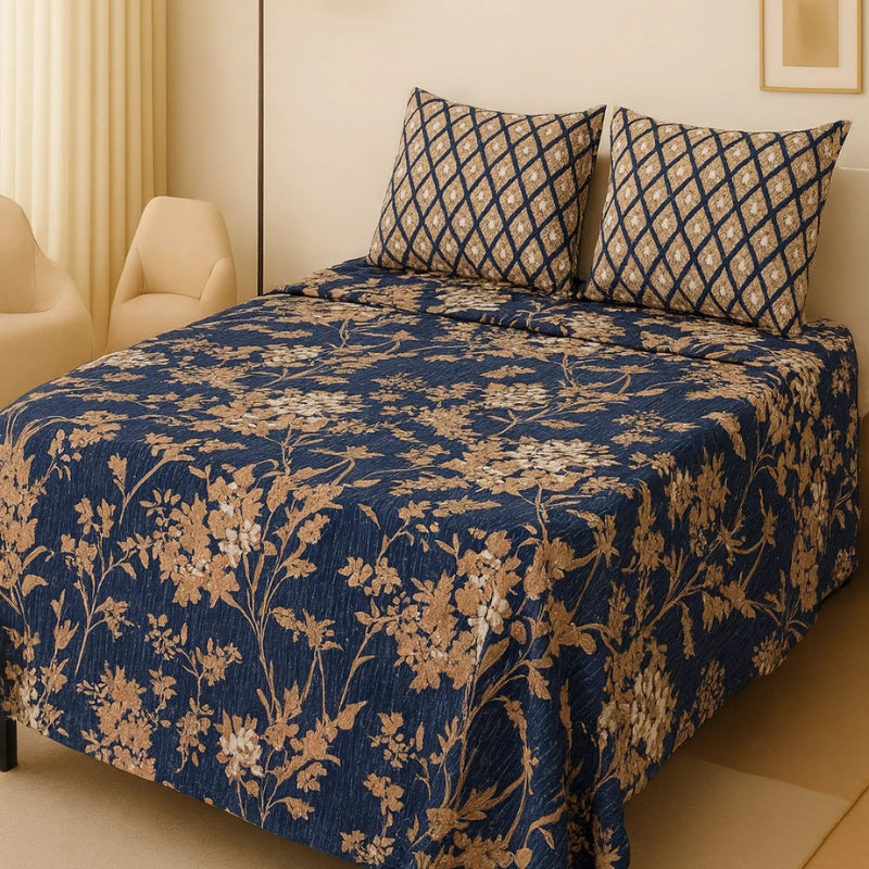 COBALT BEDSHEET SET - 3 Pcs