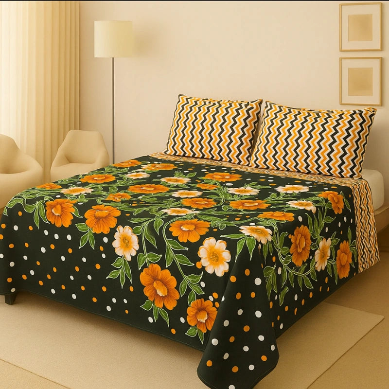 MIDNIGHTBLOOM BEDSHEET SET - 3 Pcs