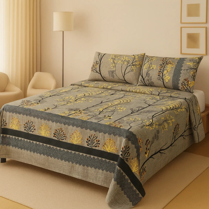 IVORY BEDSHEET SET - 3 Pcs