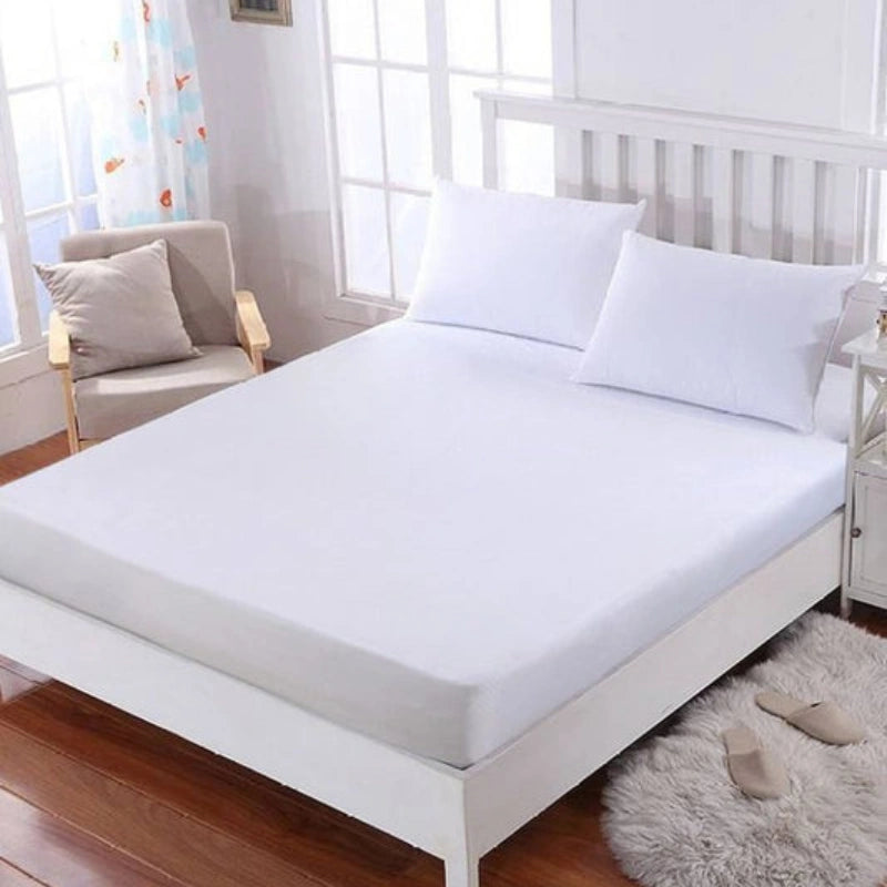FITTED WATERPROOF MATTRESS PROTECTOR - WHITE