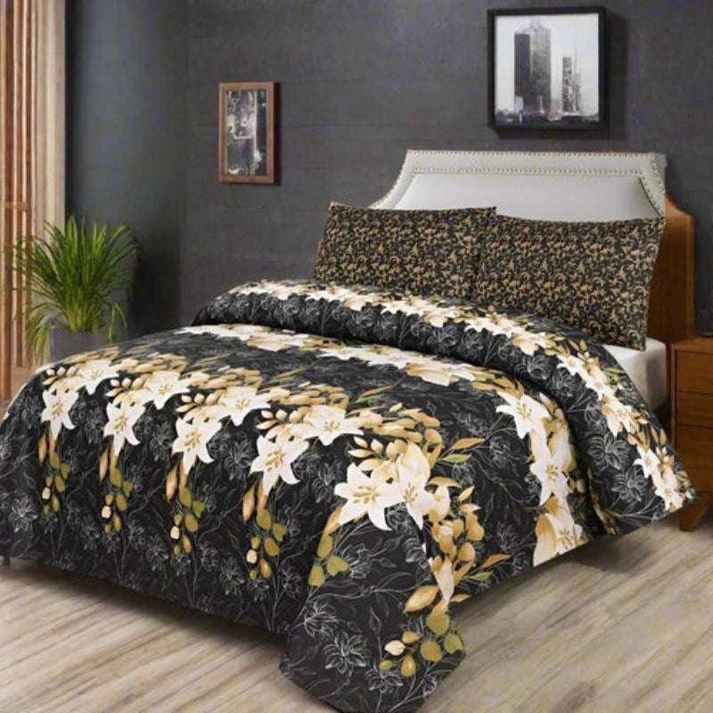 CHARCOALROSE BEDSHEET SET - 3 Pcs