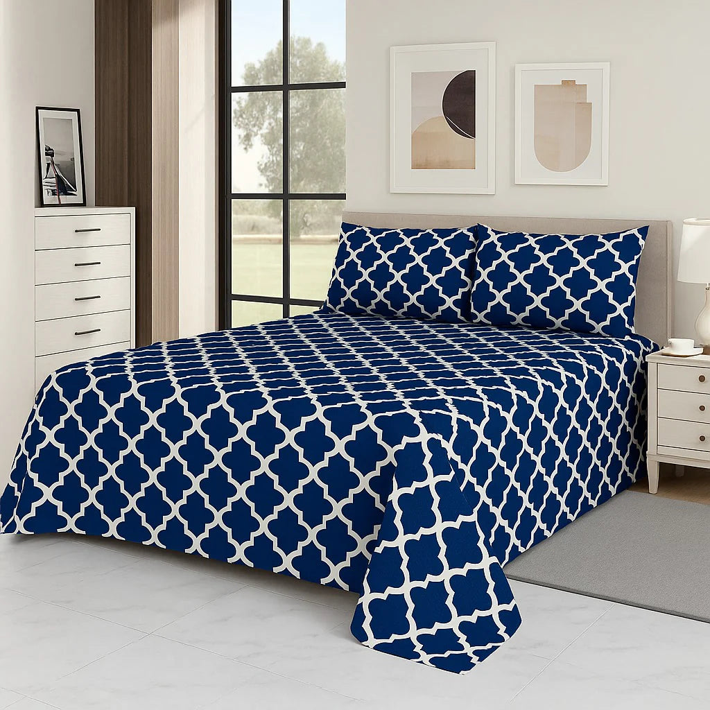BLUE PENDORA BEDSHEET SET - 3 PCS