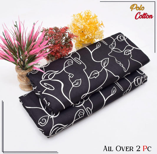 Premium Cotton 2pc All Over Printed ( Polo )