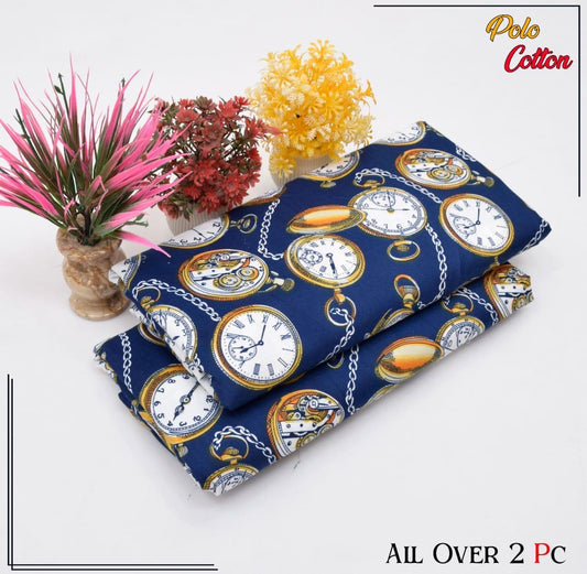Premium Cotton 2pc All Over Printed ( Polo )