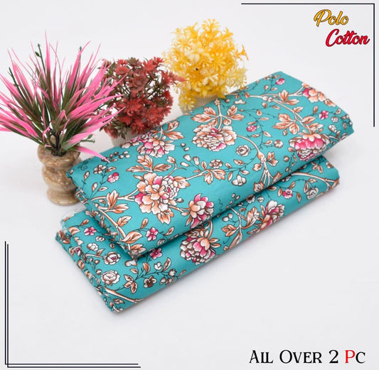 Premium Cotton 2pc All Over Printed ( Polo )