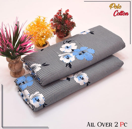 Premium Cotton 2pc All Over Printed ( Polo )