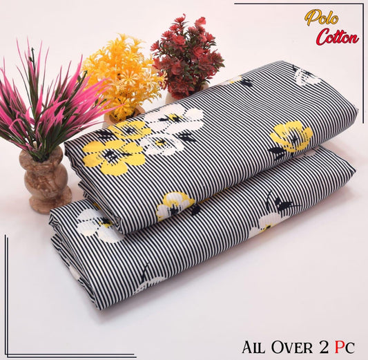 Premium Cotton 2pc All Over Printed ( Polo )
