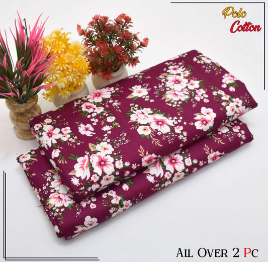 Premium Cotton 2pc All Over Printed ( Polo )