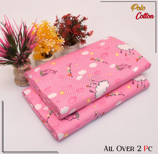 Premium Cotton 2pc All Over Printed ( Polo )