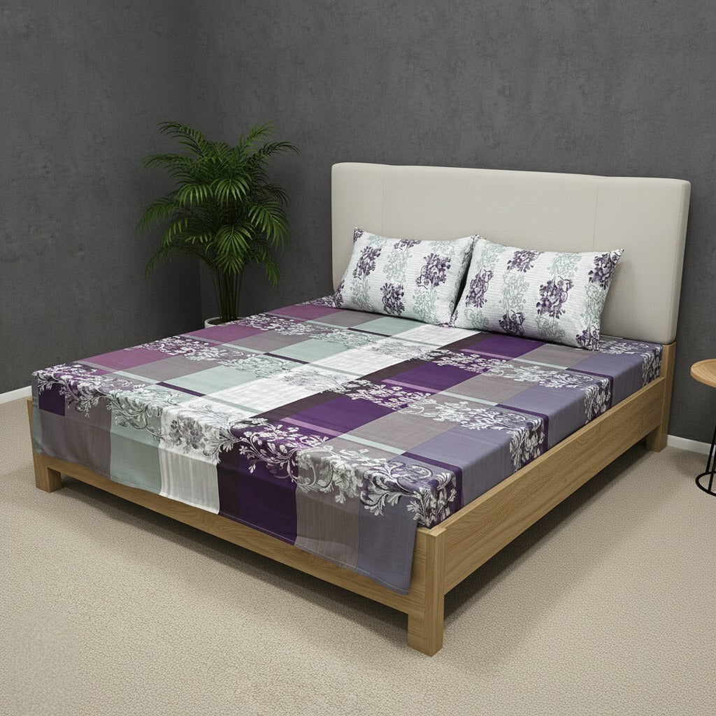 ROYAL VIOLET BEDSHEET SET - 3 Pcs